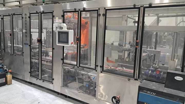 Used Keber M1 T + FC3 HM + CC1 HM Wine Case Packing Monoblock JM 116 for wine bottling lines