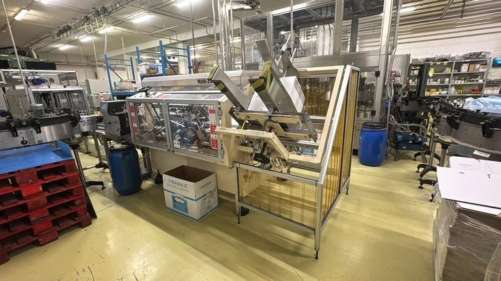 Used Mas Pack MAS 1200 Case Erector for Wine Bottling Lines G 98 for wine bottling lines