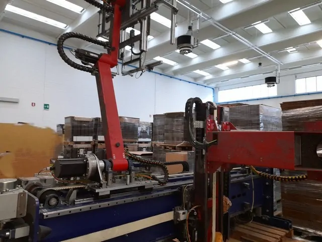 Used SMI APS3090/P-DX Palletizer for Wine Bottling Lines R 107 for wine bottling lines